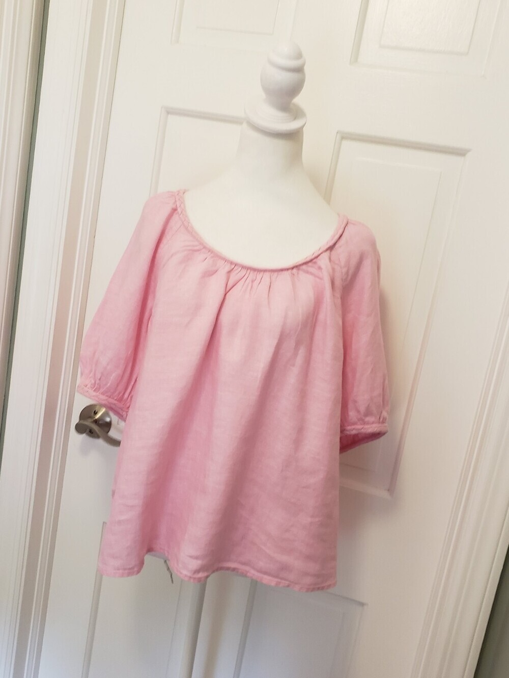 Lilly Pulitzer Calais Pink Linen Top Size Large, Preppy 100% Linen